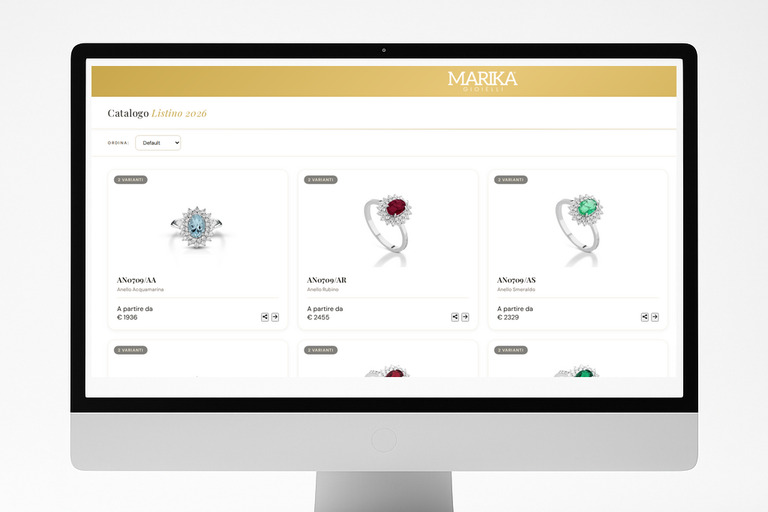 Marika Gioielli — Catalogo Online - Portfolio Noventra Marika Gioielli — Catalogo Online - Progetto Catalogo Web Noventra Napoli | Case Study Sviluppo Catalogo Web